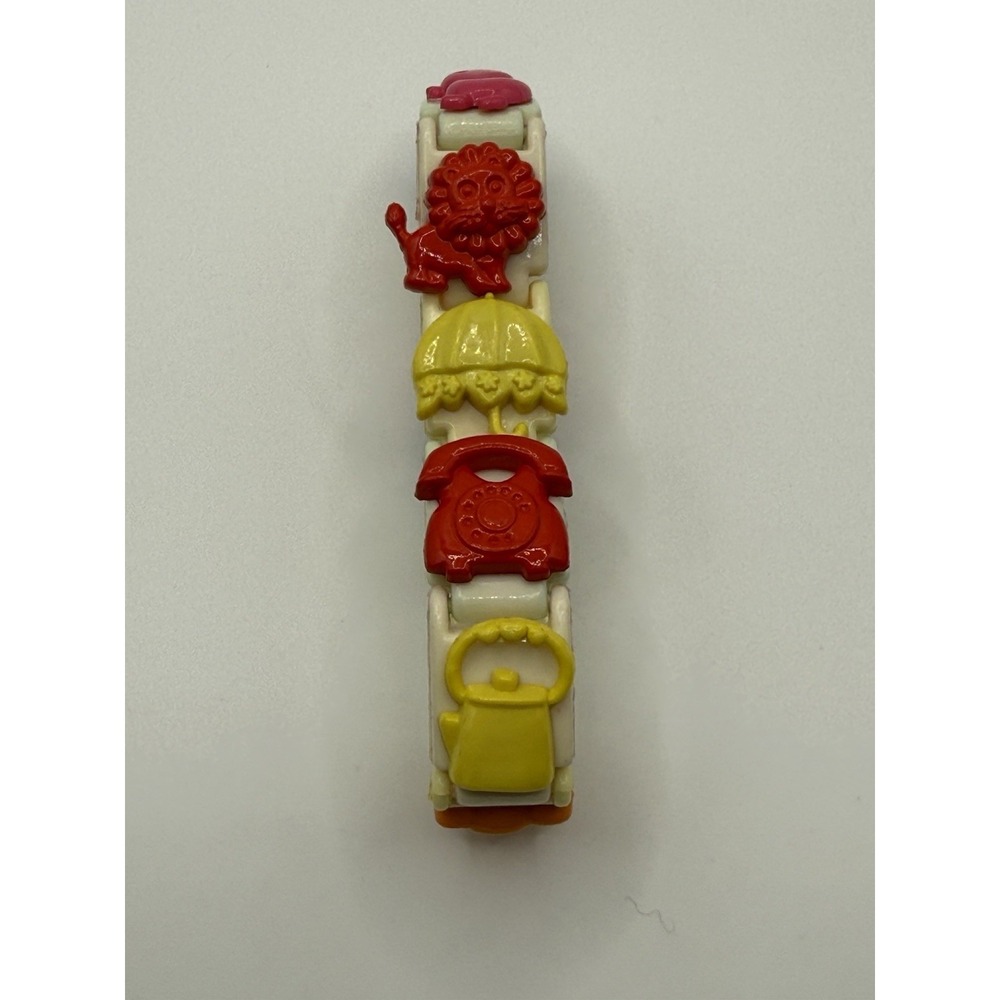 Vintage 1980s Plastic Snap Together Charm Bracelet